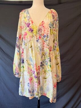 H&M Women’s Top Size L Floral Cottagecore romantic Spring Summer Beach